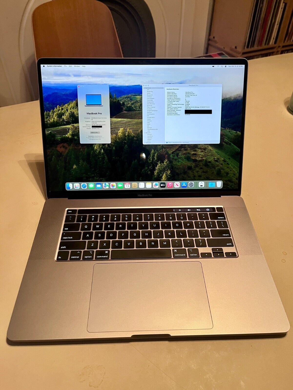 Macbook Pro 16" - 2.4 GHz Intel Core i9, 8Gb AMD Radeon GPU, 64Gb RAM, 1Tb SSD